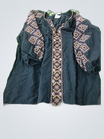 Embroidered Black Top