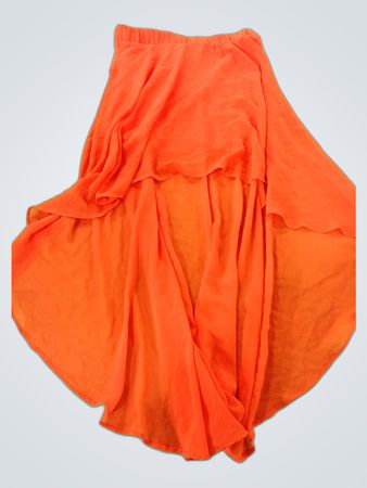 bebe Orange Flowy Maxi Skirt