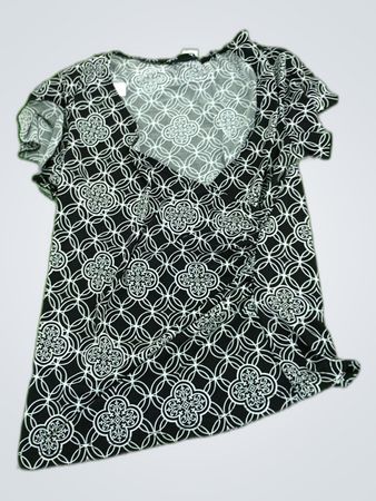 Black and White Patterned T-Shirt Dress