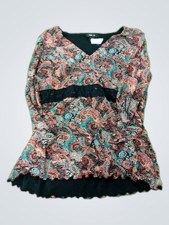 Style & Co Printed Long Sleeve Blouse