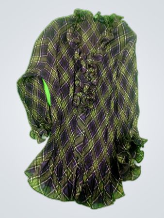Blouse with Plaid Pattern