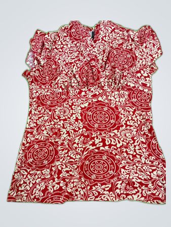 Printed Ruffle Blouse