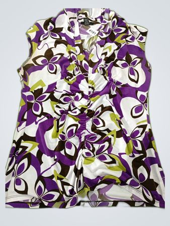 Sleeveless Floral Print Blouse