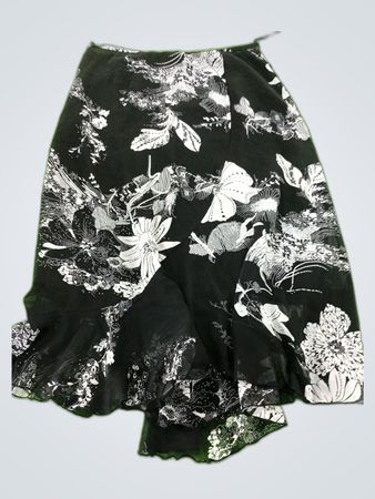 Black Floral Skirt