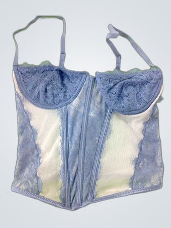 Blue Lace Corset Top