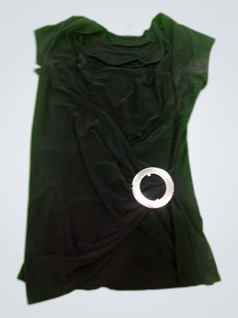 Unbranded Black Sleeveless Wrap Blouse