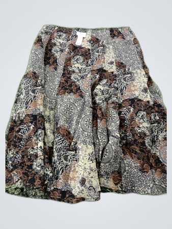 Printed Flowy Midi Skirt