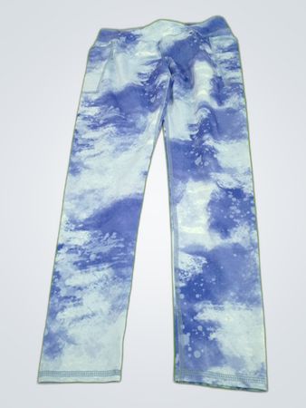 Blue Tie-Dye Printed Active Leggings