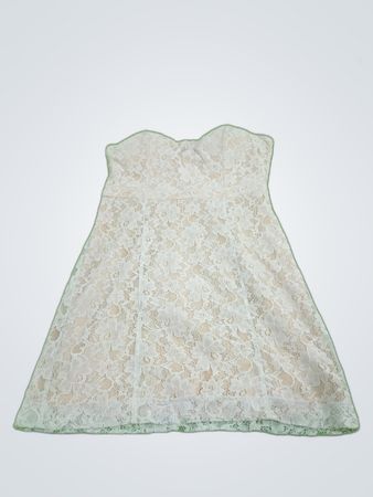 bebe Strapless Lace Mini Dress