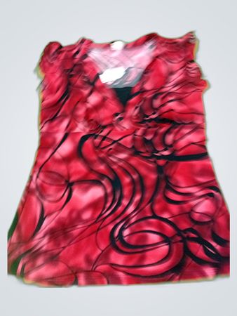 Red Printed Sleeveless Blouse