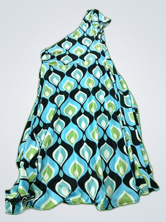 GNW One-Shoulder Geometric Print Maxi Dress