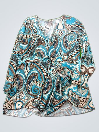 Printed Wrap Blouse