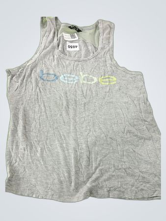 Bebe Sport Gray Logo Tank Top