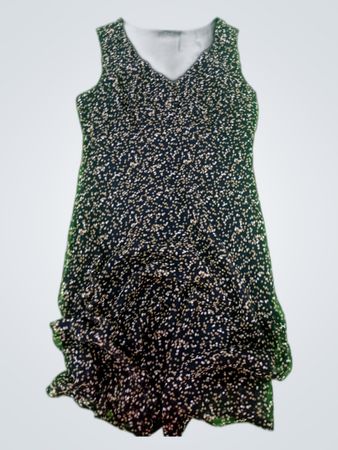 Black Sequined Sleeveless V-Neck Dress
