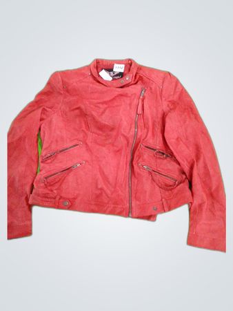 Red Leather Biker Jacket