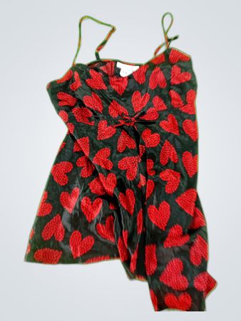 Unbranded Red Heart Print Satin Camisole