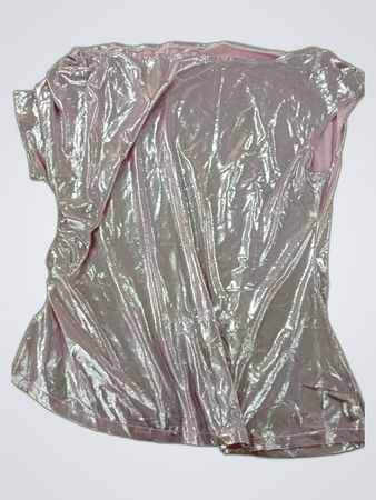 Metallic Pink Short Sleeve Blouse
