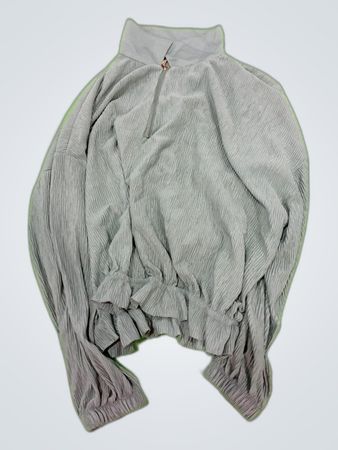 Gray Velour 1/4 Zip Top