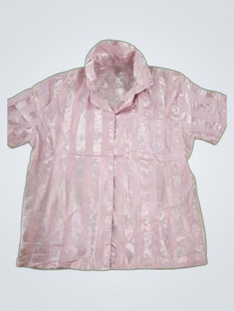 Pink Striped Short Sleeve Shirt