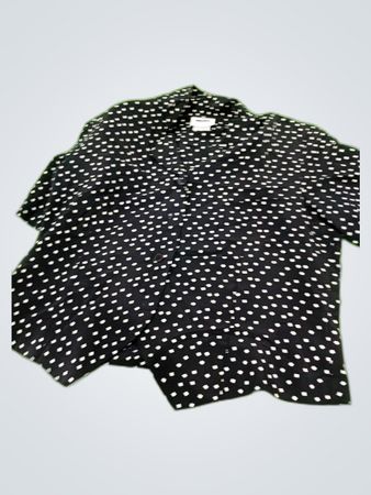 Leslie Fay Black Polka Dot Button-Up Shirt