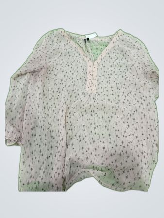 Mango Printed Sheer Blouse