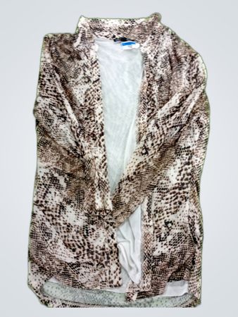 Cable & Gauge Snakeskin Print Cardigan