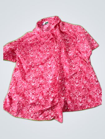 Ten Zone Pink Printed Short Sleeve Shirt