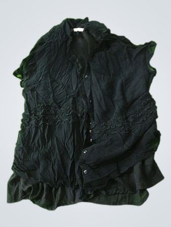JM Collection Black Ruffle Blouse