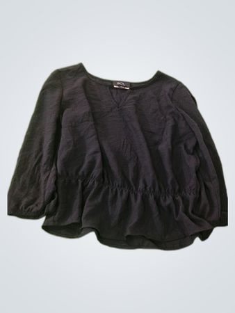 BCX Black Ruffle Blouse