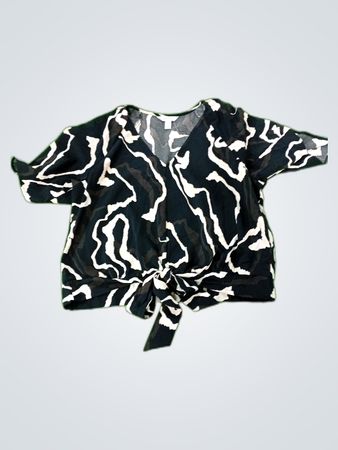 Nine West Printed Wrap Blouse