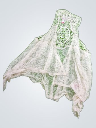 H&M White Sheer Lace Blouse