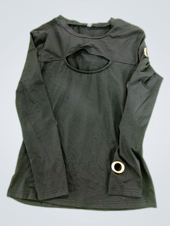 Unbranded Black Long-Sleeve Cutout Top