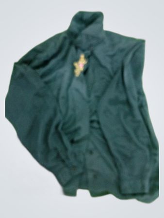 Petite Impressions Black Embroidered Silk Blouse