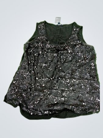 Reitmans Black Sequined Tank Top