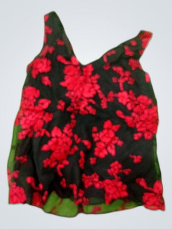 Black Floral Embroidered Sleeveless Blouse