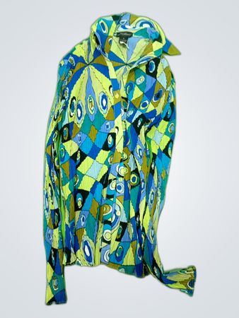 M Missoni Printed Long Sleeve Blouse