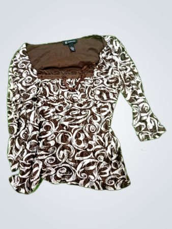 Mango Printed Lace Blouse