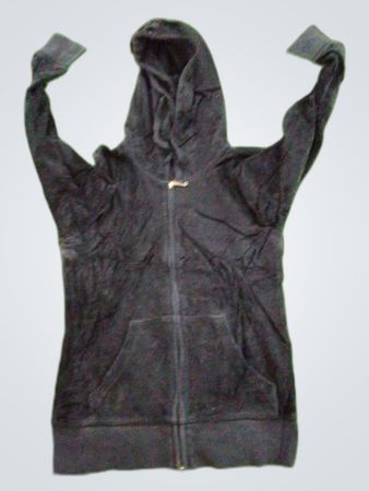 Juicy Couture Black Velour Zip-Up Hoodie