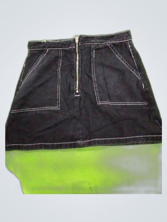 Pokie Black Denim Skirt