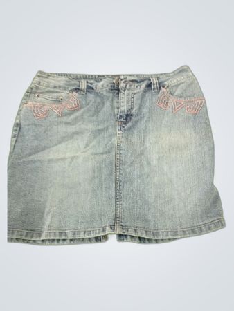 Unbranded Embroidered Denim Mini Skirt