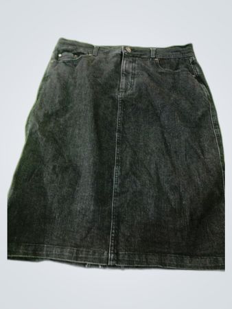Woman Within Black Denim Mini Skirt