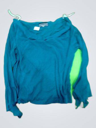 GAP Teal Long Sleeve Draped Blouse
