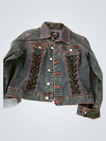 DKNY Denim Lace-Up Jacket