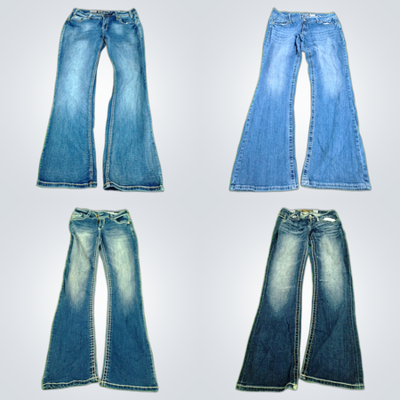 Flared Blue Denim Jeans