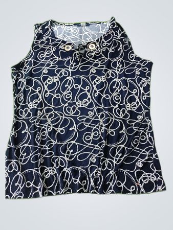 Tommy Hilfiger Nautical Print Sleeveless Blouse