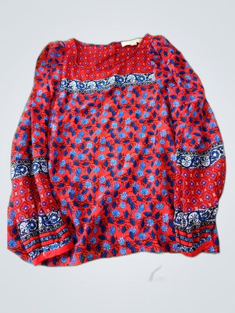 LOFT Printed Floral Long Sleeve Blouse