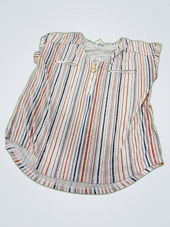 Striped Short Sleeve Blouse