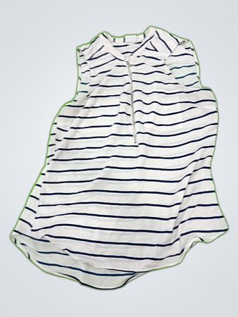 Striped Sleeveless Zip-Up Tank Top