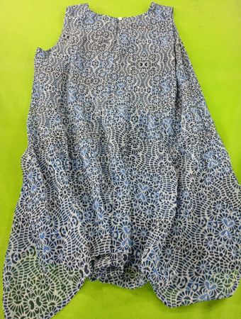 Blouse with Blue Floral Pattern