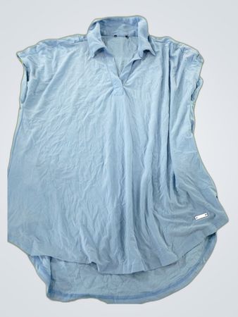 Light Blue Sleeveless Collar Blouse
